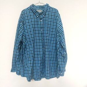 Duluth Trading Blue Plaid Shirt 4XL 100% Cotton